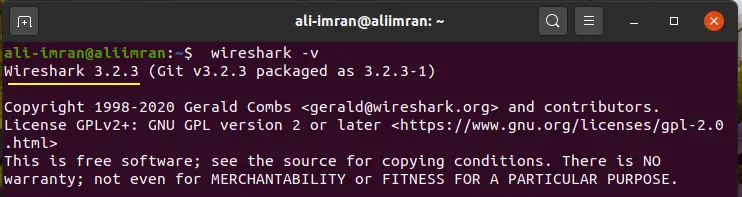 Wireshark version