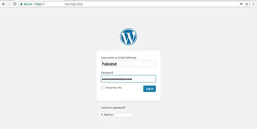 Wordpress admin login