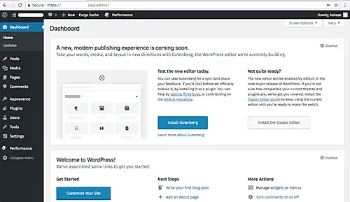 WordPress Dashboard