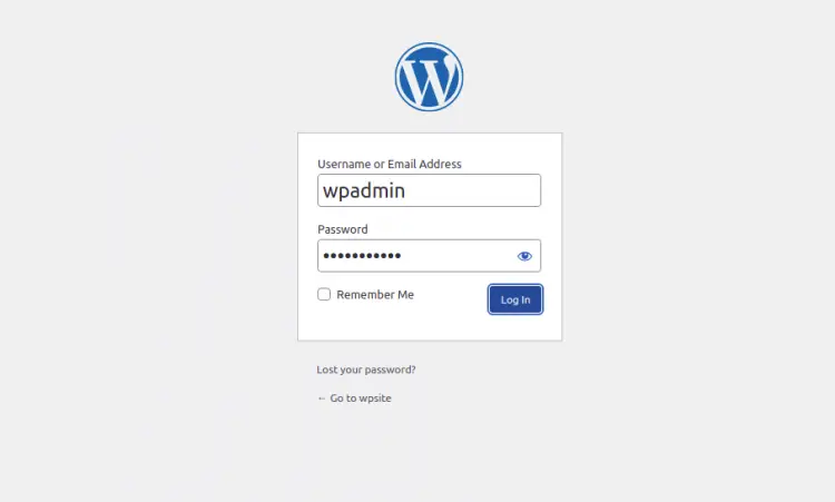 Log into WordPress