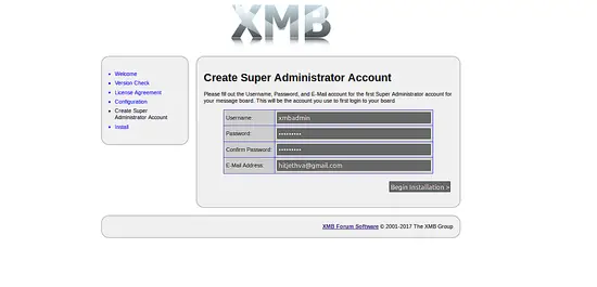 Create administrator account