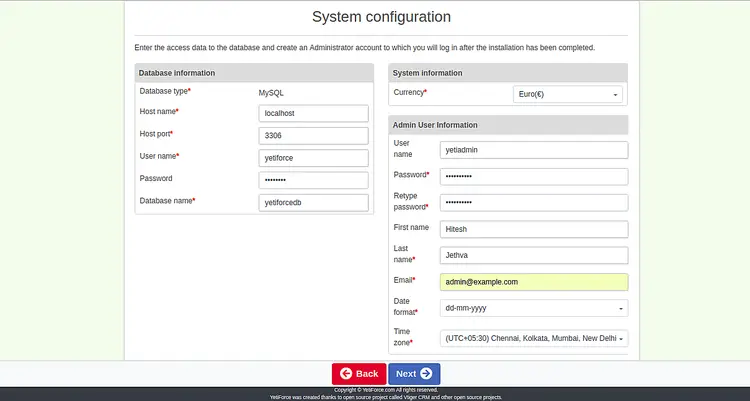 System Configuration