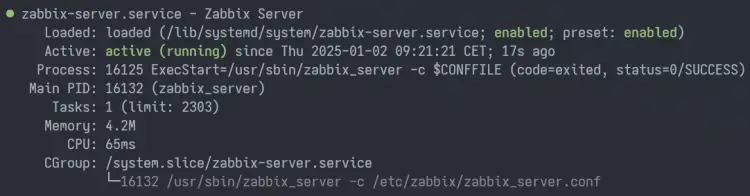 zabbix-server running