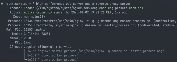 nginx is running