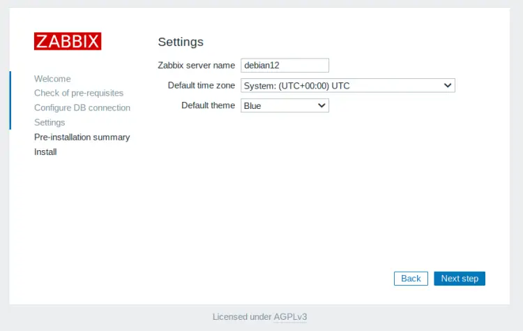 timezone and servername