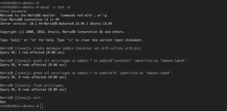 Install Zabbix Database