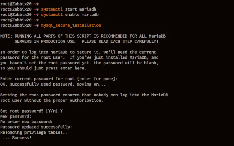 Setup MariaDB Root Password