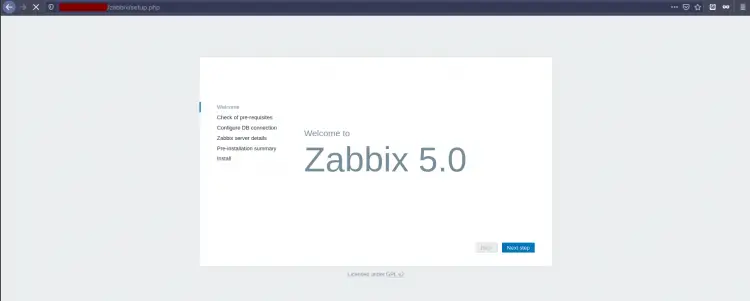 Zabbix Welcome Page