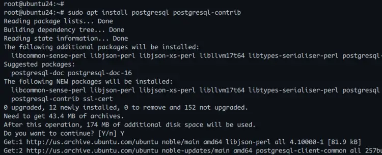 install postgresql