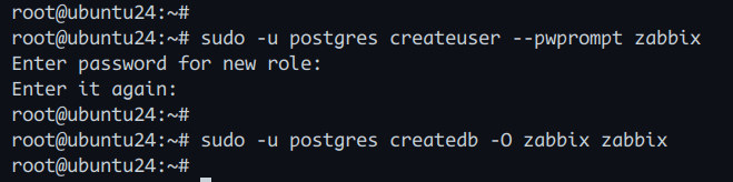 create database user