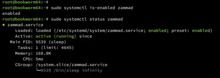 zammad service status