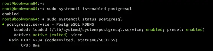 verify postgresql