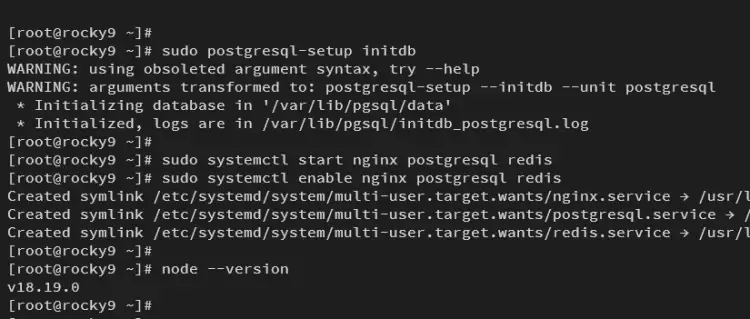 start services and verify nodejs