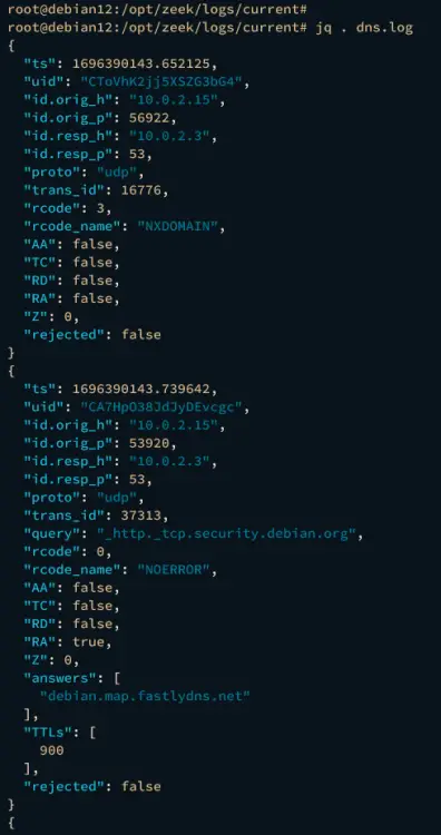 parsing json log