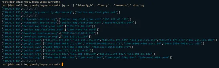 check specific field jq