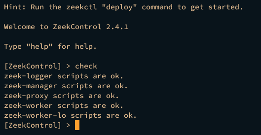 check zeek configuration