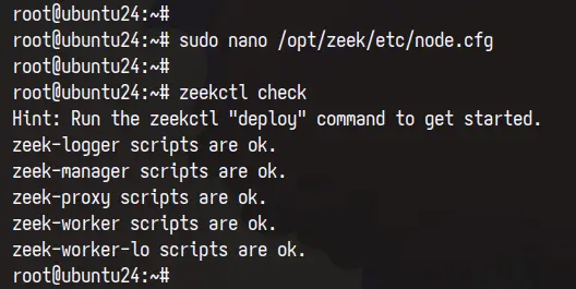 check zeek config