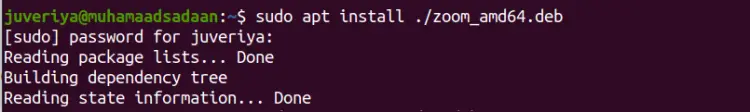 installing the zoom-client deb package
