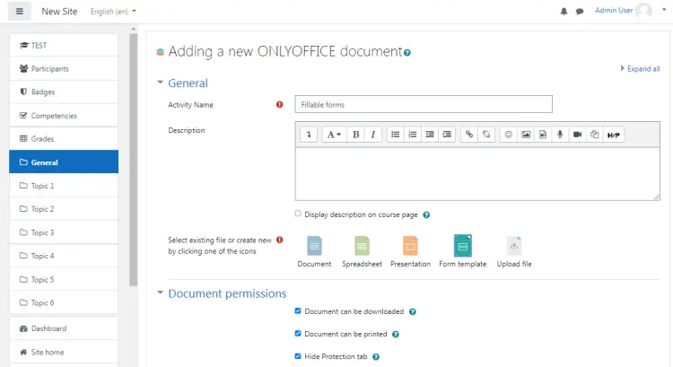 Create ONLYOFFICE Activity