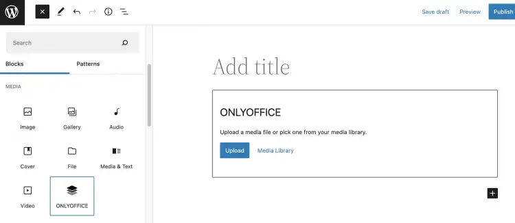 ONLYOFFICE Block in WordPress