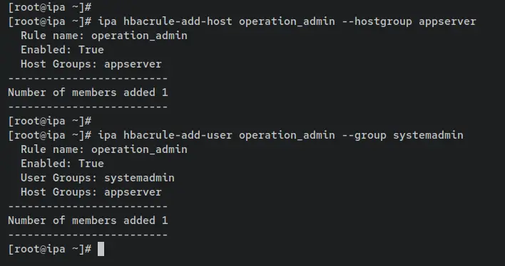 add host group and user group to HBAC rule