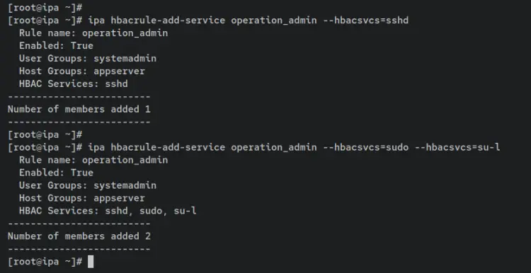 add service hbac rule