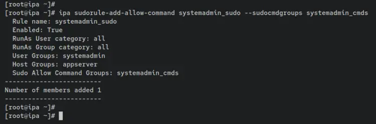 add sudo command group to sudo rule