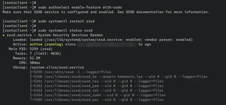 enable sudo sssd