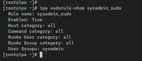 verify sudo rule