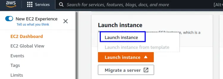 Launching the EC2 instance