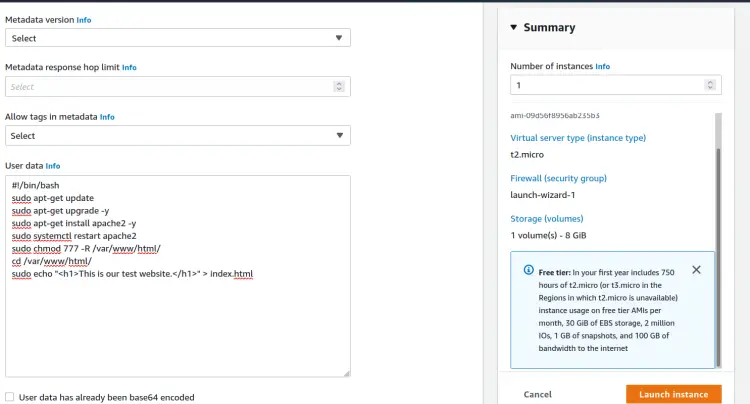 Inserting User data