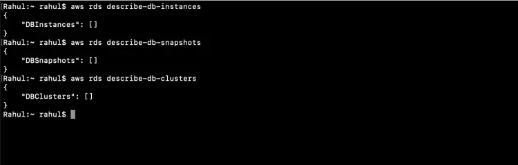Describe or list RDS instances, snapshots, clusters