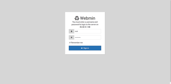 Access Webmin