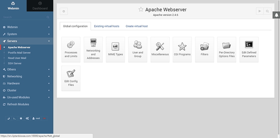 Manage Apache with Webmin