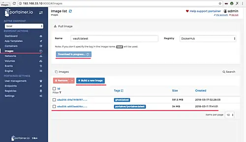 Manage Docker images