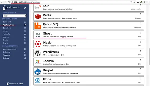 Deploy app container