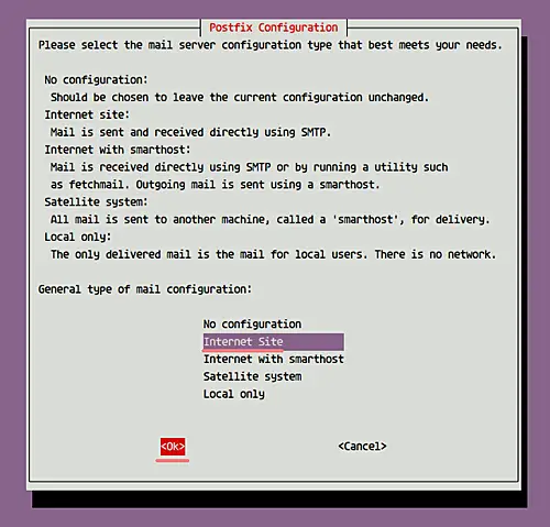 Configure Postfix