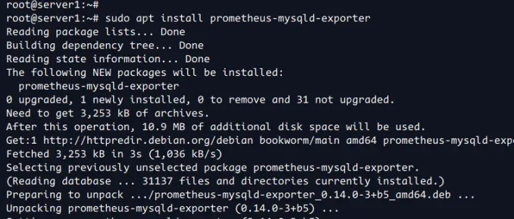 install prometheus-mysqld-exporter
