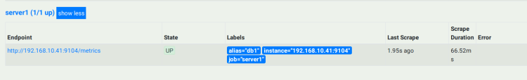 prometheus with mysqld exporter endpint