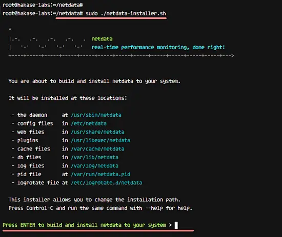Installing Netdata monitoring tool