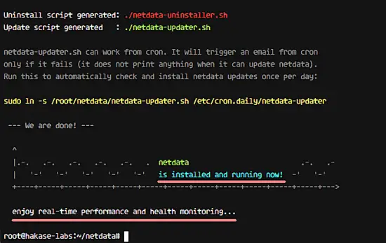 netdata has been installed