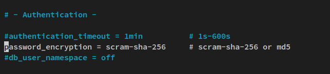 password encryption to scram-sha-256