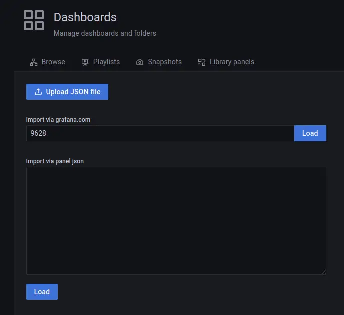 import dashboard id