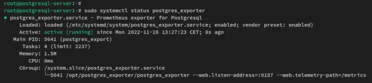 postgres_exporter status