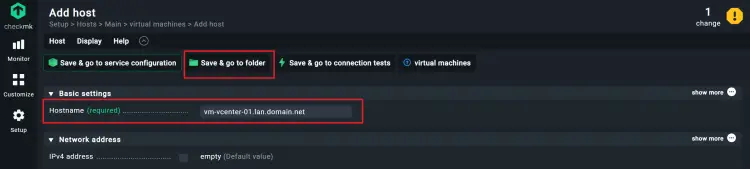 Adding a host in VMware