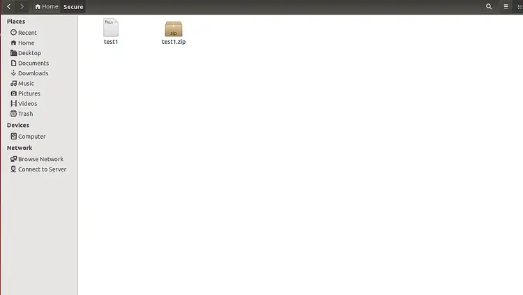 Zip file in Ubuntu File explorer