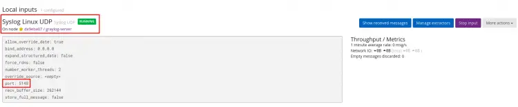 graylog inputs running