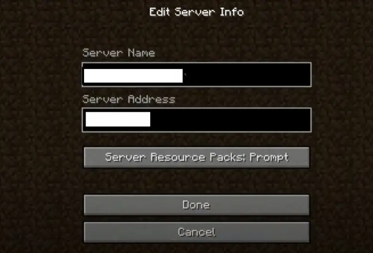 Edit server info