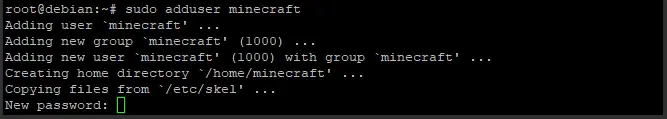 Add Linux user for Minecraft