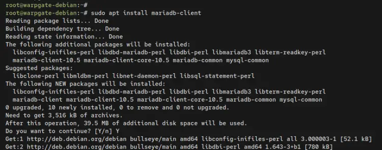 install mariadb client